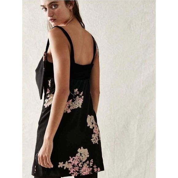 Free People Tie A Bow Mini Dress Size L - Picture 4 of 10